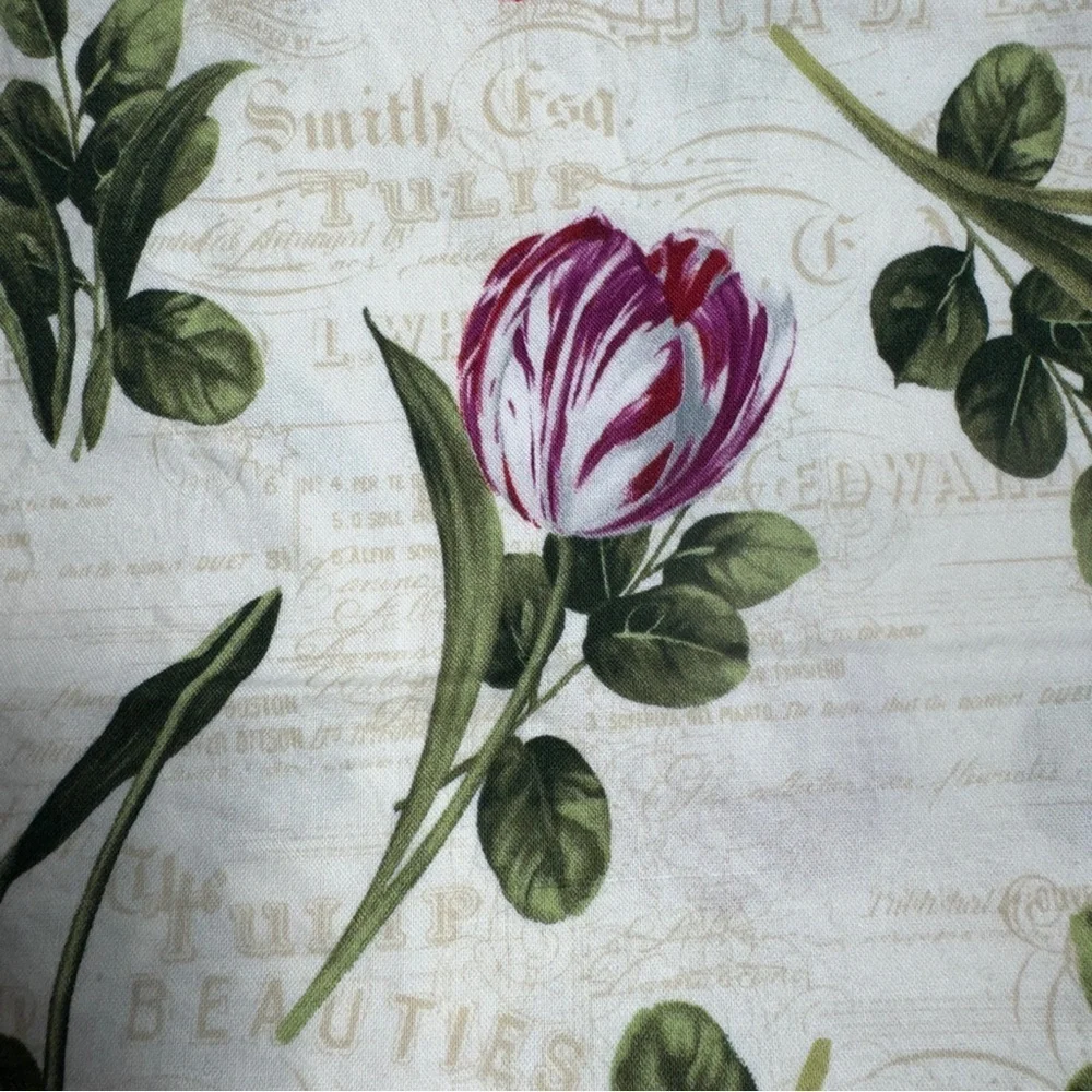floral cotton, quilt, fabric, 2 yards Elegant Tulip Craft Fabric